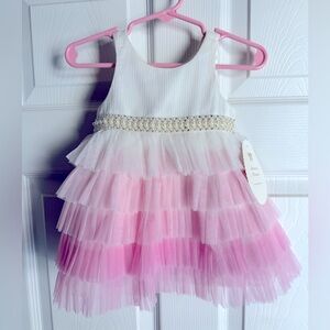NEW American Princess Pink Pearl Rhinestone party special occasion wedding dress
